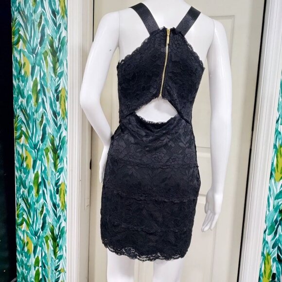 Guess Black Lace Bodycon Dress S - Picture 5 of 11